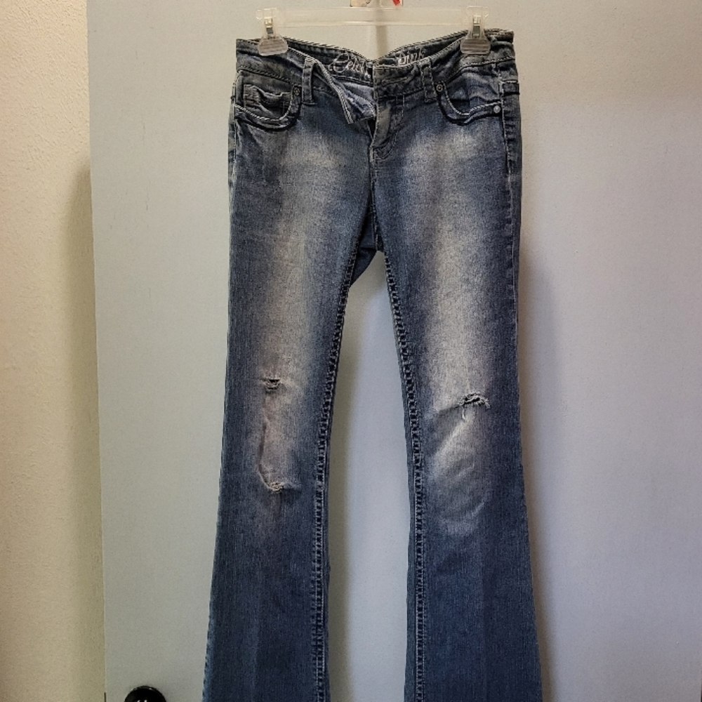 Stylish Distressed Blue Jeans